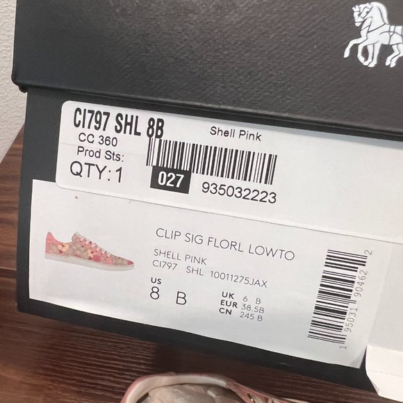 coach Clip Low Top Sneaker In Signature Canvas With Floral Print  ci797 - Picture 7 of 7